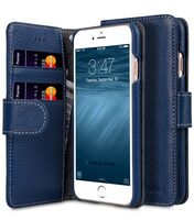 Melkco Premium Leather Cases for Apple iPhone 7 / 8 (4.7")- Wallet Book Type (Dark Blue LC)