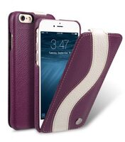 Melkco Premium Leather Case for Apple iPhone 6 (4.7") - Special Edition Jacka Type (Purple / White LC)