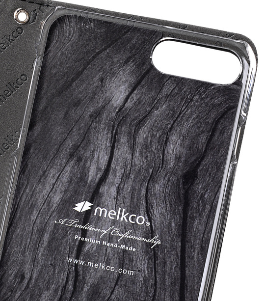 Melkco Mini PU Cases Wallet Book Clear Type for Apple iPhone 7 / 8 Plus(5.5")- (Black PU)