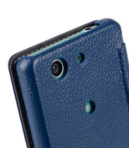 Melkco Premium Leather Case for Sony Xperia Z3 Compact D 5803 - Face Cover Book Type (Dark Blue LC)