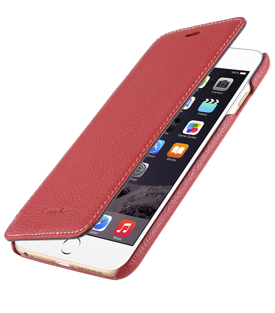 Melkco Premium Leather Cases for Apple iPhone 6 (5.5") - Face Cover Book Type (Ver.3) (Red LC)