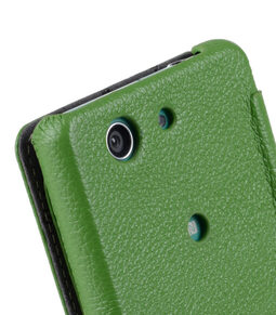 Melkco Premium Leather Case for Sony Xperia Z3 Compact D 5803 - Face Cover Book Type (Green LC)