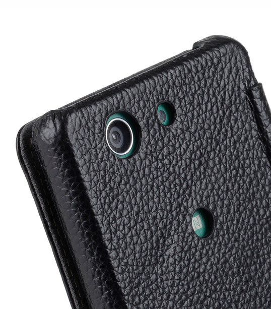 Melkco Premium Leather Case for Sony Xperia Z3 Compact D 5803 - Face Cover Book Type (Black LC)