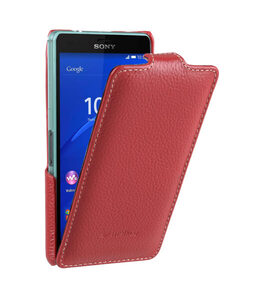 Melkco Premium Leather Case for Sony Xperia Z3 Compact / Z3 Mini- Jacka Type (Red LC)