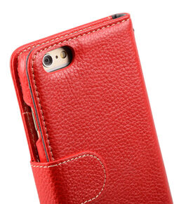 Melkco Premium Leather Cases for Apple iPhone 6 (4.7") - Wallet Book Type (Red LC)