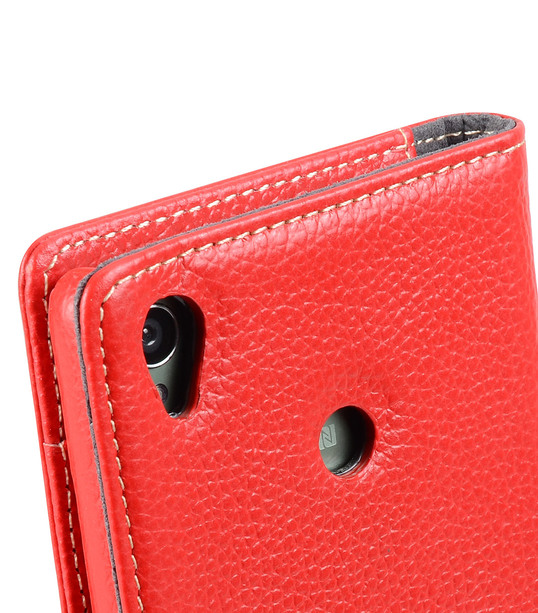 Melkco Premium Leather Cases Wallet Book Type (ver.7) for Xperia Z3 - Red LC
