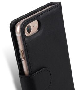 Melkco Premium Leather Case Wallet Book ID Slot Type for Apple iPhone 7 / 8 (4.7") (Vintage Black)