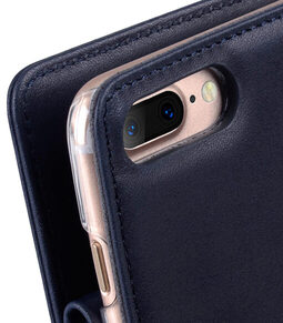 Melkco Premium Leather Case for Apple iPhone 7 / 8 Plus(5.5") - B-Wallet Book Type (Dark Blue)