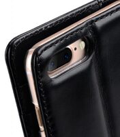 Melkco Premium Genuine Leather Kingston Style Case for Apple iPhone 7 / 8 Plus (5.5") - (Black Wax)