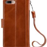Melkco Premium Italian Genuine Leather Kingston Style Case for Apple iPhone 7 / 8 Plus (5.5") - (Brown Wax)