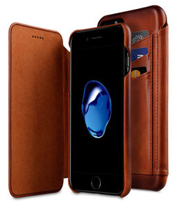 Melkco Premium Leather Case for Apple iPhone 7 Plus - Face Cover Back Slot (Tan )