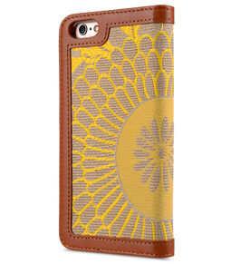 Melkco Premium Cow Leather Case Heritage Series (Prestige Collection) Book Style for iPhone 6S - 5.5" Case (Brown/Yellow Chrysanthemum)