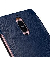 Melkco Lai Chee Pattern Premium Leather Booka Type Crossbody Bag for Huawei Mate 9 Pro - ( Dark Blue LC )