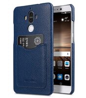 Melkco Snap Cover Series Lai Chee Pattern Premium Leather Card Slot Back Cover V2 Case for Huawei Mate 9 - ( Dark Blue LC )