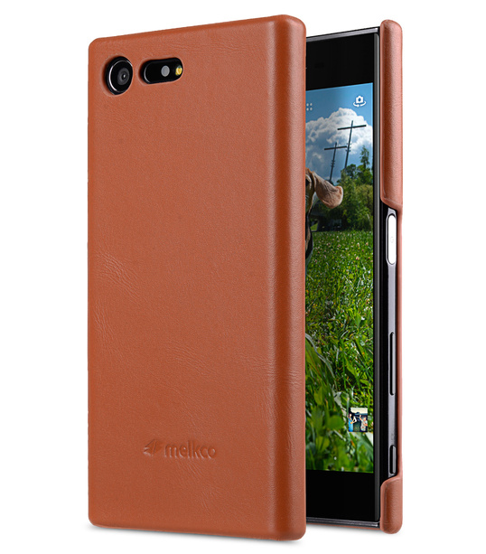 Melkco Premium Leather Snap Cover for Sony Xperia X Compact (Brown)