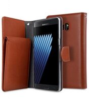 Melkco Premium Leather Case for Samsung Galaxy Note 7 - B-Wallet Book Type (Orange Brown)