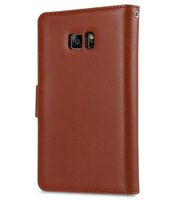 Melkco Premium Leather Case for Samsung Galaxy Note 7 - B-Wallet Book Type (Orange Brown)