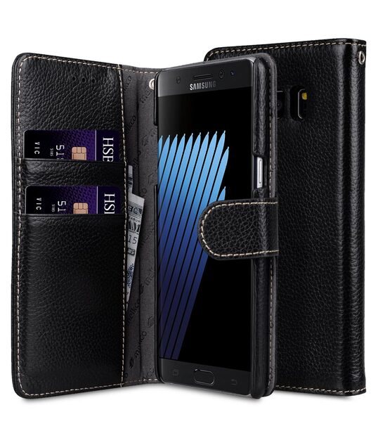 Melkco Premium Leather Cases Wallet Book Type Case for Samsung Galaxy Note 7 - Black LC