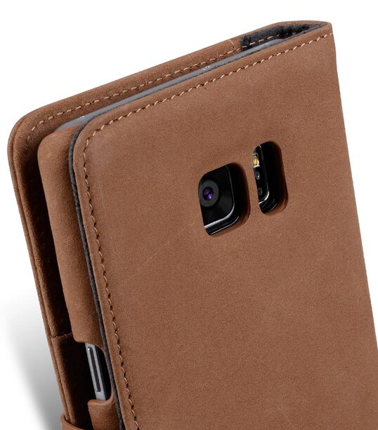 Melkco Premium Leather Case for Samsung Galaxy Note 7 - Wallet Book Type (Classic Vintage Brown )