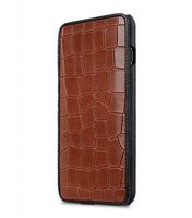 Melkco Vermont Series Crocodile Pattern Genuine Leather Face Cover Book Type Case for Apple iPhone 7 / 8 Plus (5.5") - ( Brown / Black CR )