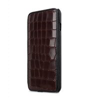 Melkco Vermont Series Crocodile Pattern Genuine Leather Face Cover Book Type for Apple iPhone 7 / 8 Plus (5.5") - ( Tan / Black CR )