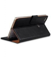Melkco Premium Genuine Leather Case For Xiaomi Mi Max - Wallet Book Type With Stand Function (Traditional Vintage Black)