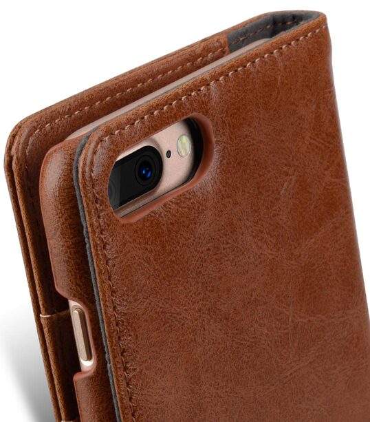 Melkco Mini PU Leather Case for Apple iPhone 7 / 8 Plus(5.5") - Wallet Book Type (Brown )