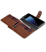 Melkco Mini PU Leather Case for Samsung Galaxy Note 7 - B-Wallet Book Type (Brown )