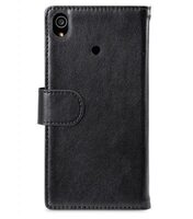 Melkco Mini PU Wallet Book Type Case for Sony Xperia Z3 - Black Split Leather