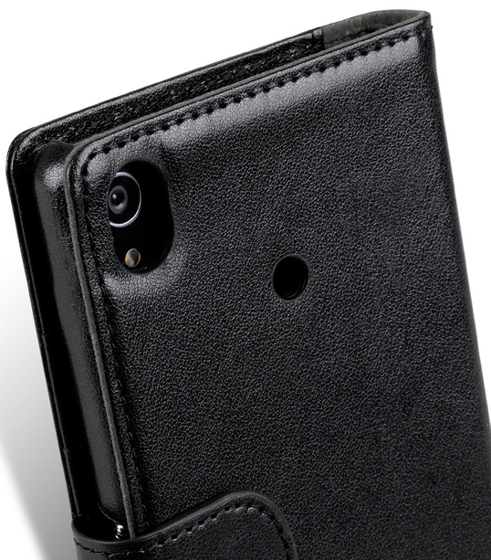 Melkco Mini PU Wallet Book Type Case for Sony Xperia Z3 - Black Split Leather