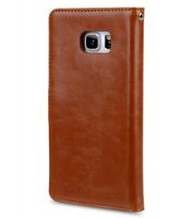 Melkco Mini PU Case for Samsung Galaxy S6 Edge Plus – Wallet Book Type (Brown PU)