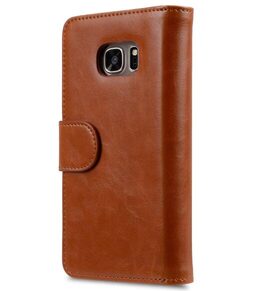 Melkco Mini PU Cases for Samsung Galaxy S7 - Wallet Plus Book Type (Brown PU)