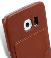 Melkco Mini PU Cases - Snap Cover With Back Card Slot for Samsung Galaxy S6 Edge (Traditional Vintage Brown PU)