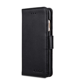 Premium Leather Case for Apple iPhone 6s / 6 (4.7") - Wallet Book Type (Black Nappa Leather) Ver.7