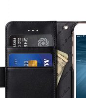 Premium Leather Case for Apple iPhone 6s / 6 (4.7") - Wallet Book Type (Black Nappa Leather) Ver.7