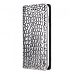 Melkco Herman Series Crocodile Pattern Genuine Leather Wallet Book Type Case for Apple iPhone 7 / 8 (4.7") - (Silver CR )