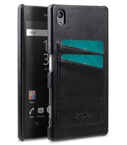 Melkco Mini PU card slot back cover for Sony Xperia Z5 – (Dual card slots) – Black PU