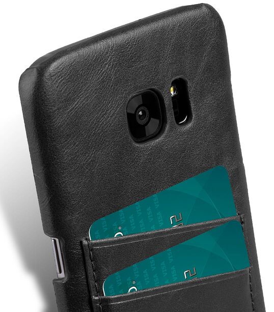 Melkco Mini PU card slot (Dual card slots) back cover for Samsung Galaxy S7 – Black PU