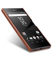 Melkco Mini PU Cases Card Slot Snap Cover (Ver.2) for Sony Xperia Z5 - Brown PU