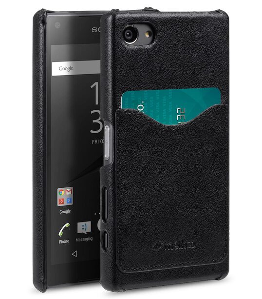 Melkco Mini PU Cases Card Slot Snap Cover (Ver.2) for Sony Xperia Z5 Compact - Black PU