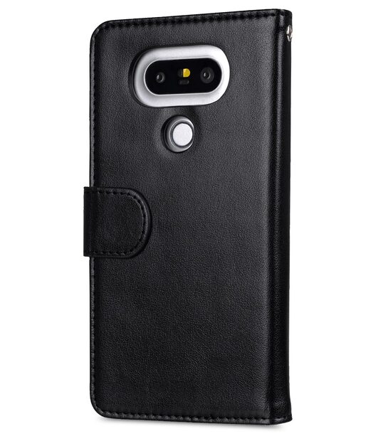 Melkco Mini PU Cases for LG G5 - Wallet Book Clear Type (Black PU)