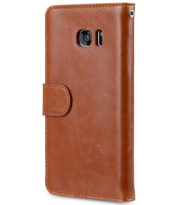 Melkco Mini PU Cases for Samsung Galaxy S7 Edge - Wallet Book Type (Traditional Vintage Brown PU)