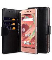 Melkco Mini PU Cases for Sony Xperia X Premium - Wallet Book Clear Type (Black PU)