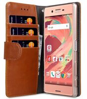 Melkco Mini PU Cases for Sony Xperia X Premium - Wallet Book Clear Type (Brown PU)