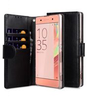 Melkco Mini PU Cases for Sony Xperia XA - Wallet Book Clear Type (Black PU)