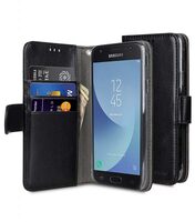 Melkco Mini PU Cases Wallet Book Clear Type for Samsung Galaxy J3 (2017) - Black PU