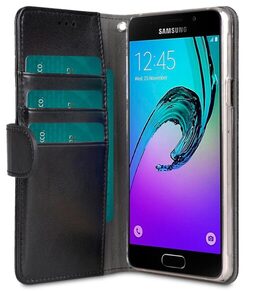 Melkco Mini PU leather case for New Samsung Galaxy A5 (2016) – Wallet Book Clear Type (Black PU)