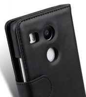 Melkco Premium Genuine Leather Case For LG Nexus 5X - Wallet Book Type (Traditional Vintage Black)