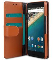 Melkco Premium Genuine Leather Case For LG Nexus 5X - Wallet Book Type (Traditional Vintage Brown)