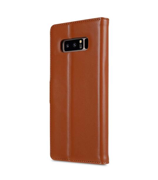 Melkco Premium Leather Case for Samsung Galaxy Note 8 - Wallet Book Clear Type Stand (Brown CH)
